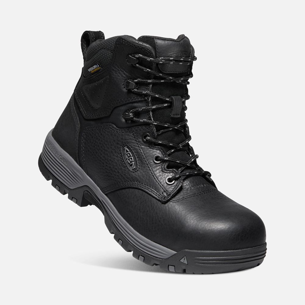 Keen Trekking Bot Erkek Siyah - Chicago 6\" Waterproof (Carbon-Fiber Toe) - Türkiye DZMB14602